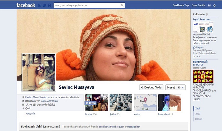 Gənc müğənni “Facebook”-dakı dostlarından danışdı