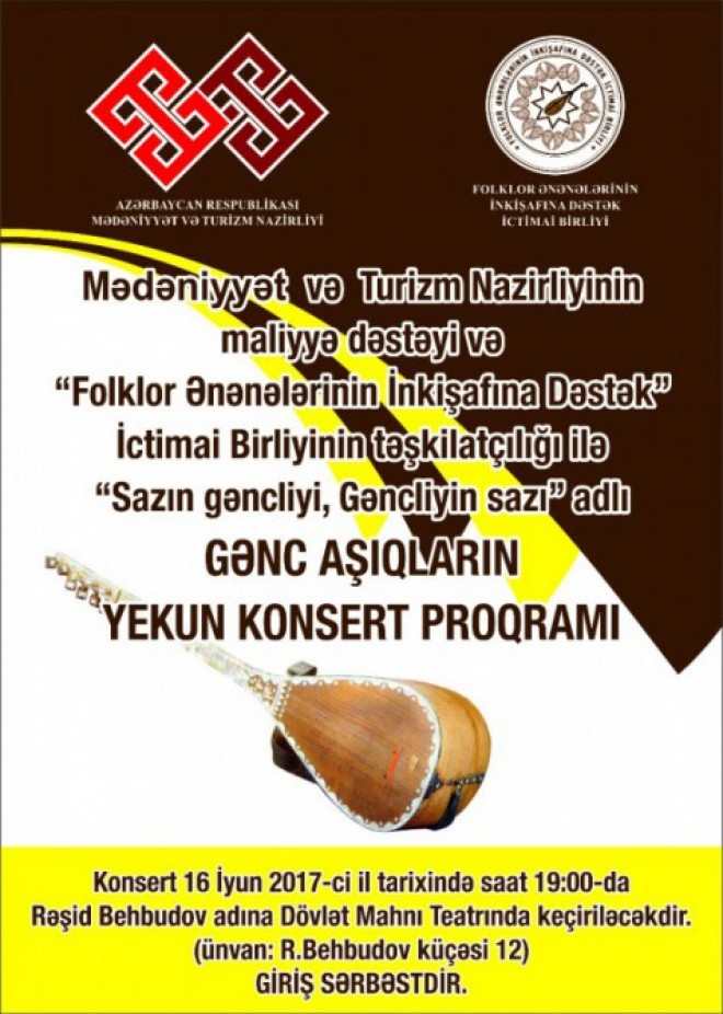"Sazın gəncliyi, gəncliyin sazı" adlı konsert keçiriləcək