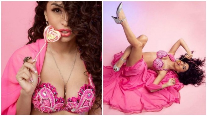 Renka İçəri Şəhərdə avtomobilin üzərində rəqs etdi - video