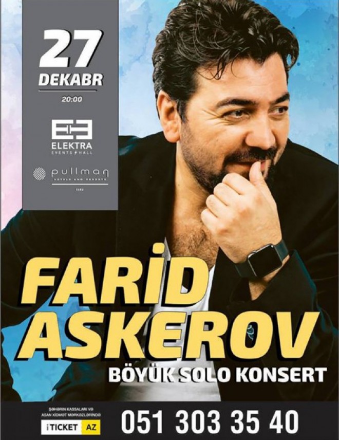 “Qolos” şousunun iştirakçısı Fərid Əsgərov Bakıda solo konsert verəcək