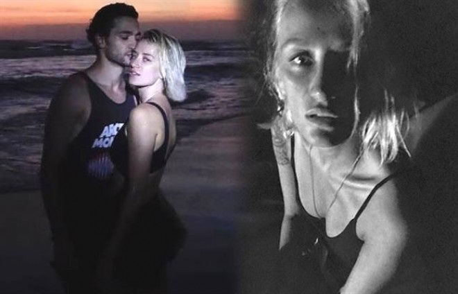 Sevgilisini öpməkdən doymadı