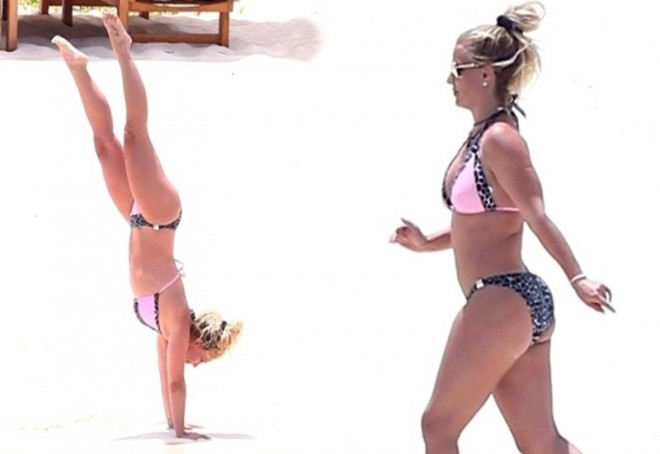 Britni Spirs sağaldı və salto vurdu - foto