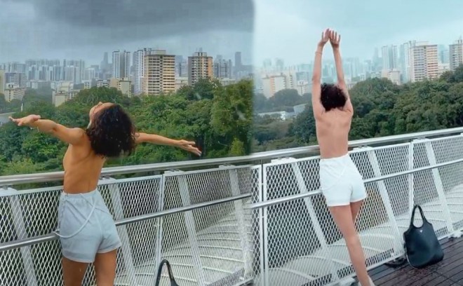 Model Sinqapura istirahətə getdi - foto