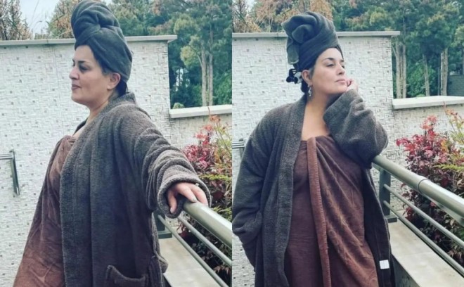 Elza dəsmala büründü - foto
